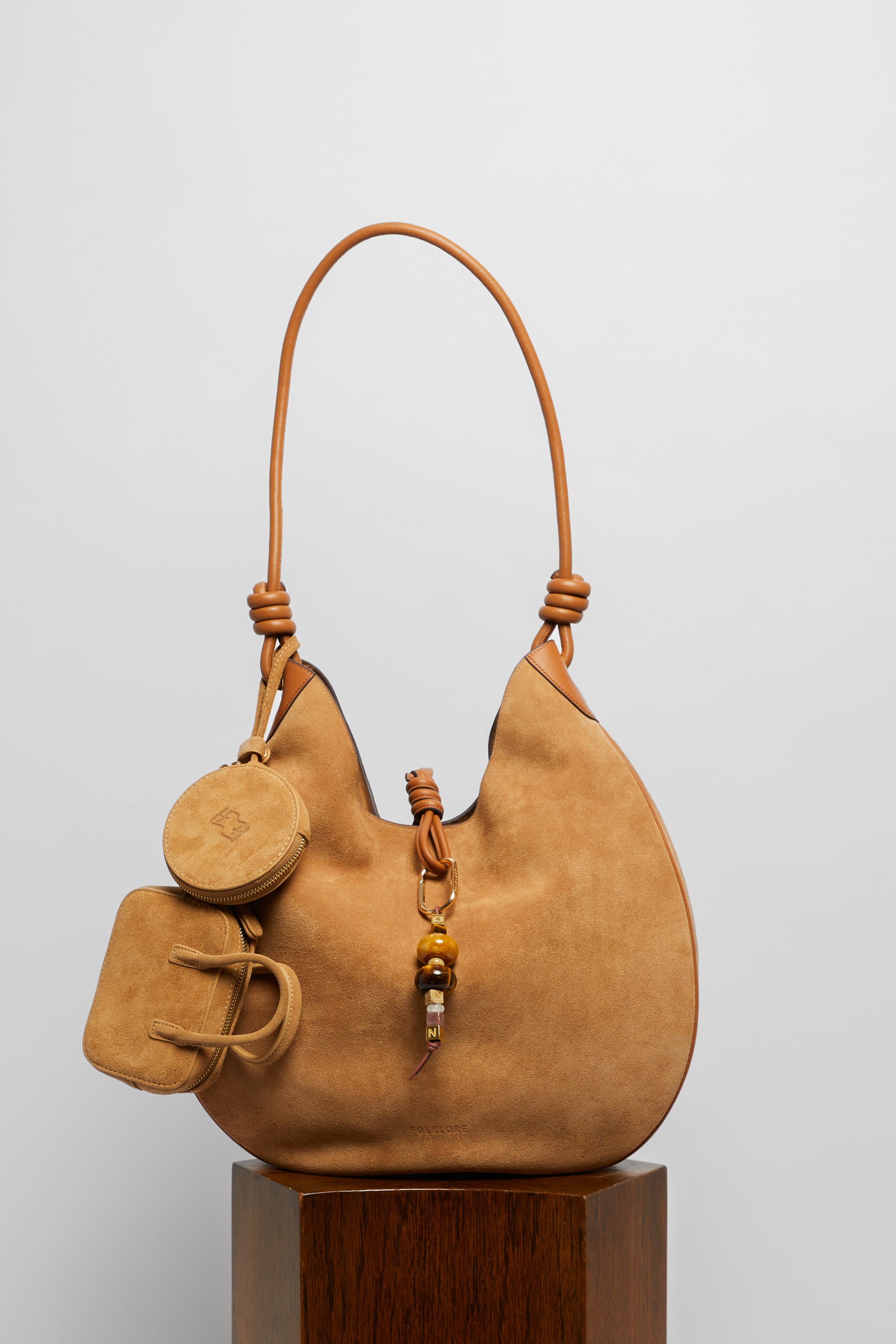 Boho Bag in Beige Suede - FOLKLORE THE LABEL