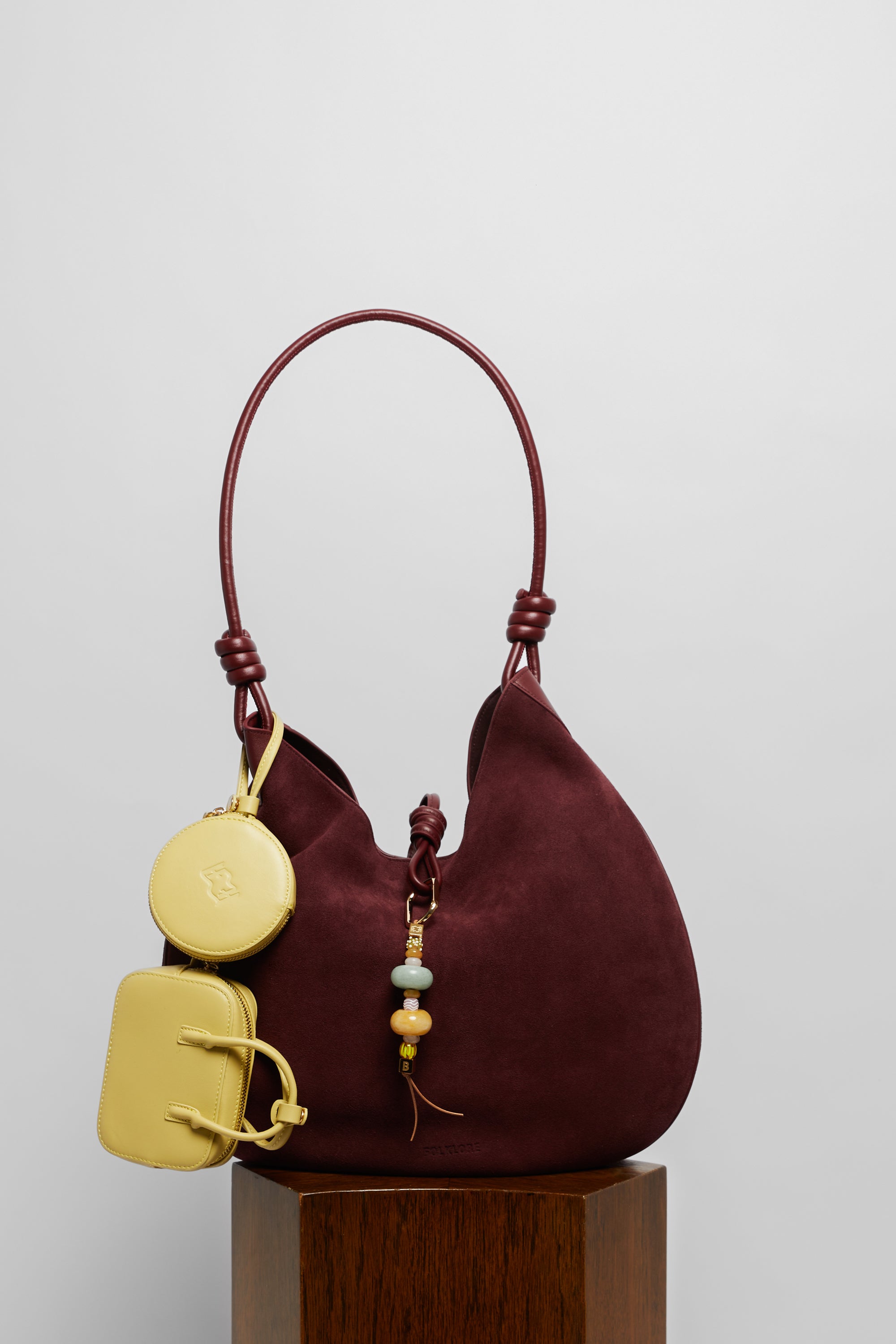 Boho Bag in Maroon Suede - FOLKLORE THE LABEL