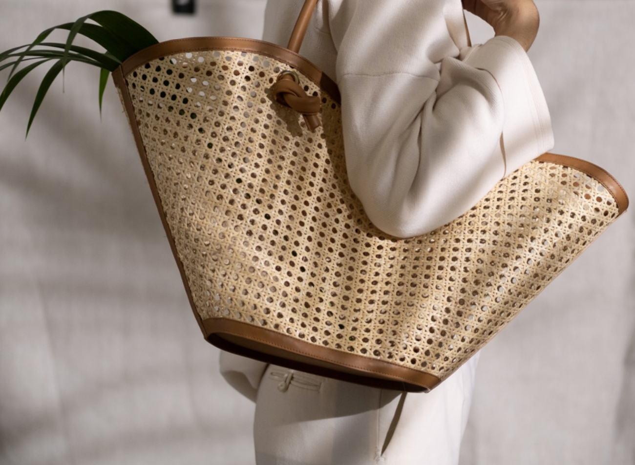Large Cella Bag in Rattan - FOLKLORE THE LABEL