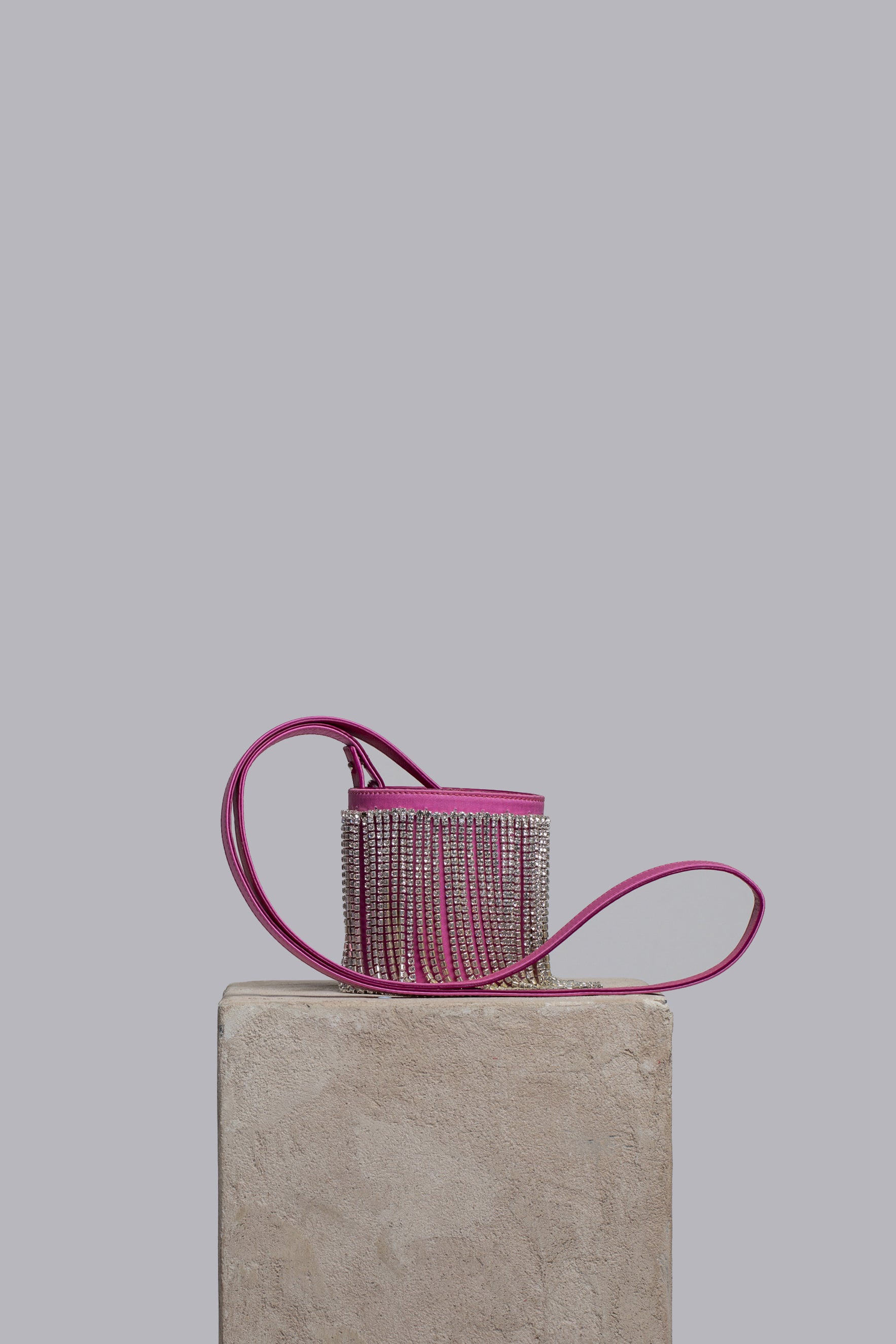 Mini Kyklos with Diamond Fringes in Pink - FOLKLORE THE LABEL