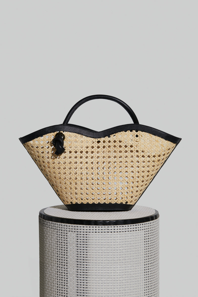 Small Cella Bag in Rattan and Leather - FOLKLORE THE LABEL