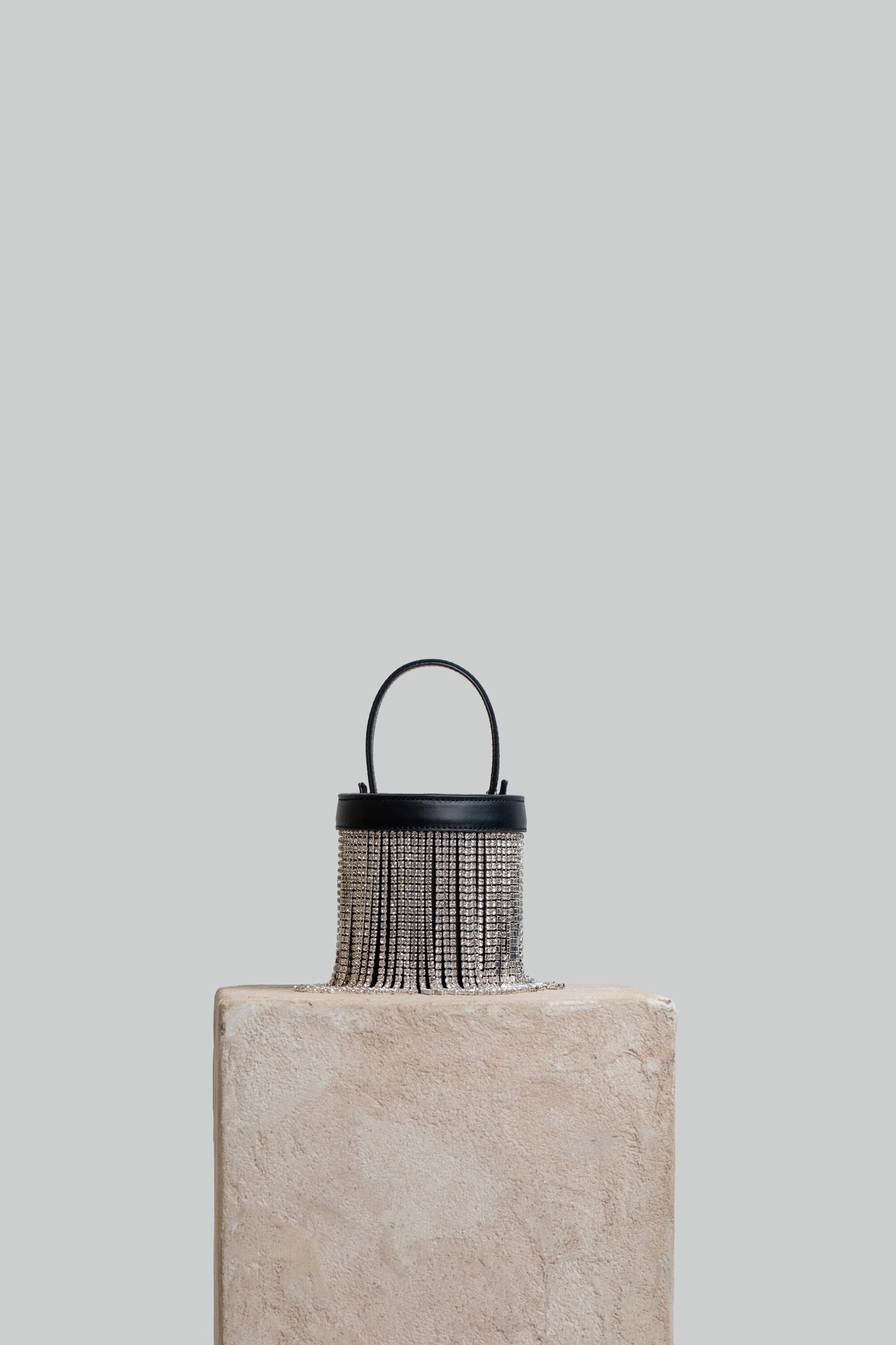 Mini Kyklos with Diamond Fringes Handbags Folklore the label Black