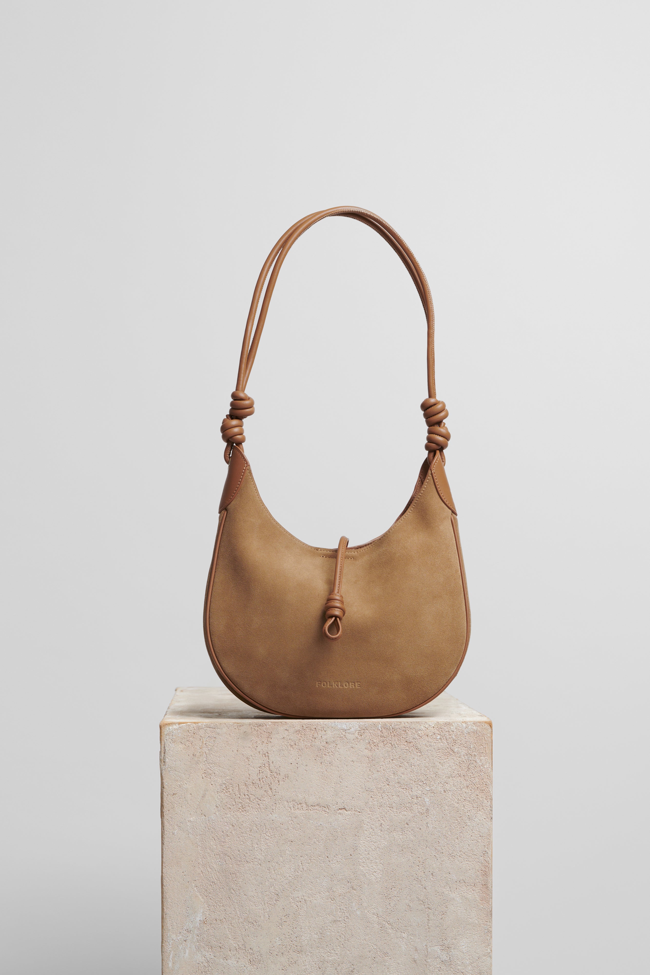Boho Bag Small in Beige Suede - FOLKLORE THE LABEL