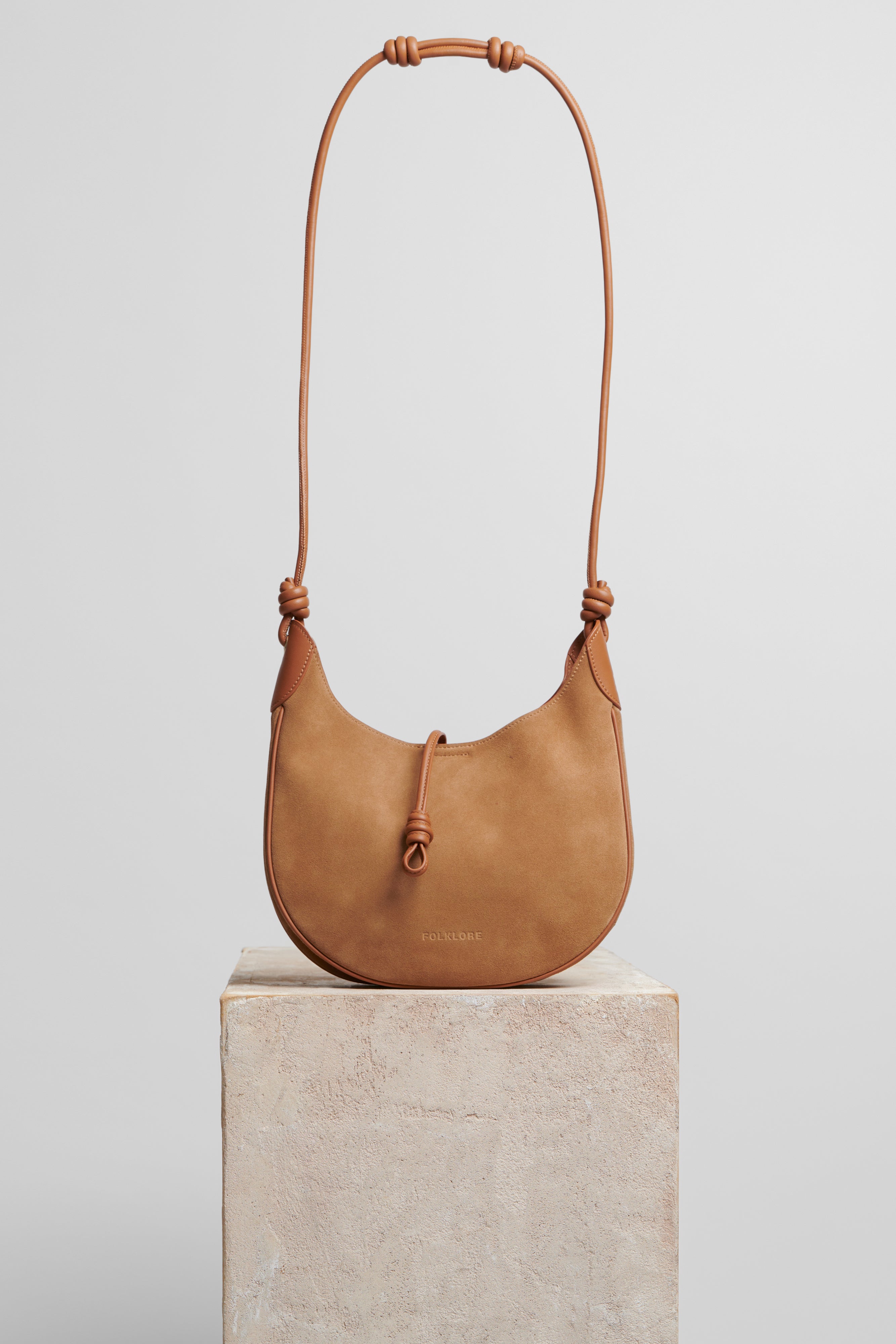 Boho Bag Small in Beige Suede - FOLKLORE THE LABEL