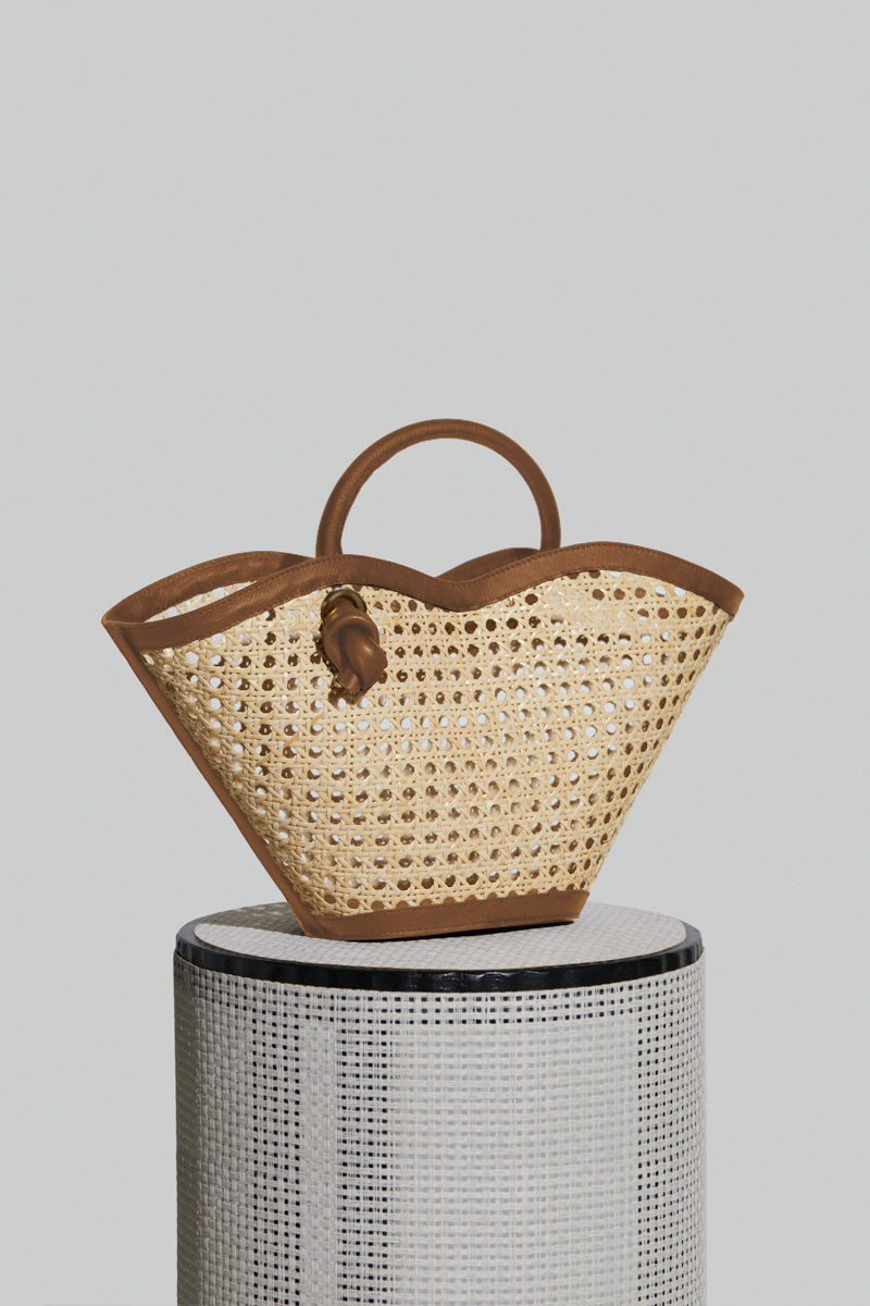 Small Cella Bag in Rattan and Leather - FOLKLORE THE LABEL