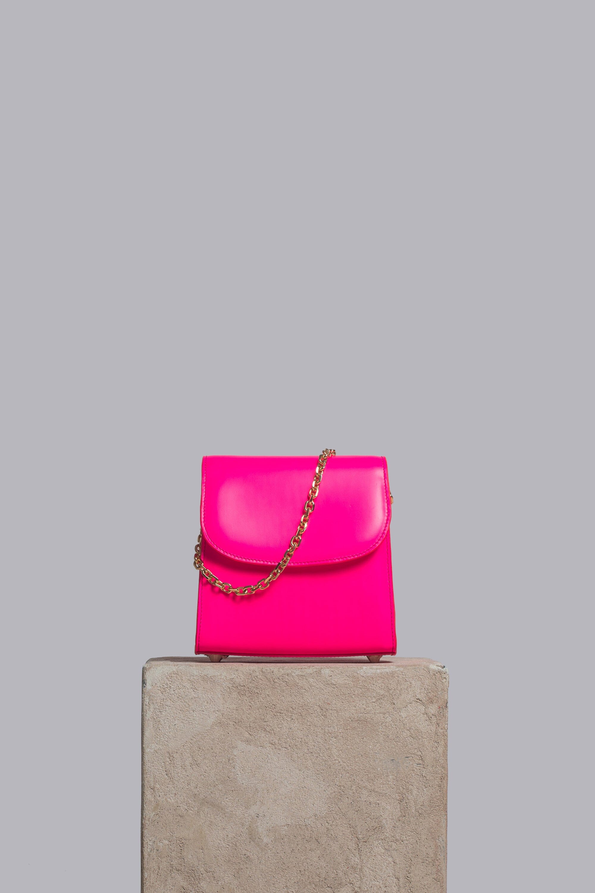 Loop Bag in Neon Leather Handbags Folklore the label NEON PINK 